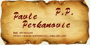 Pavle Perkanović vizit kartica